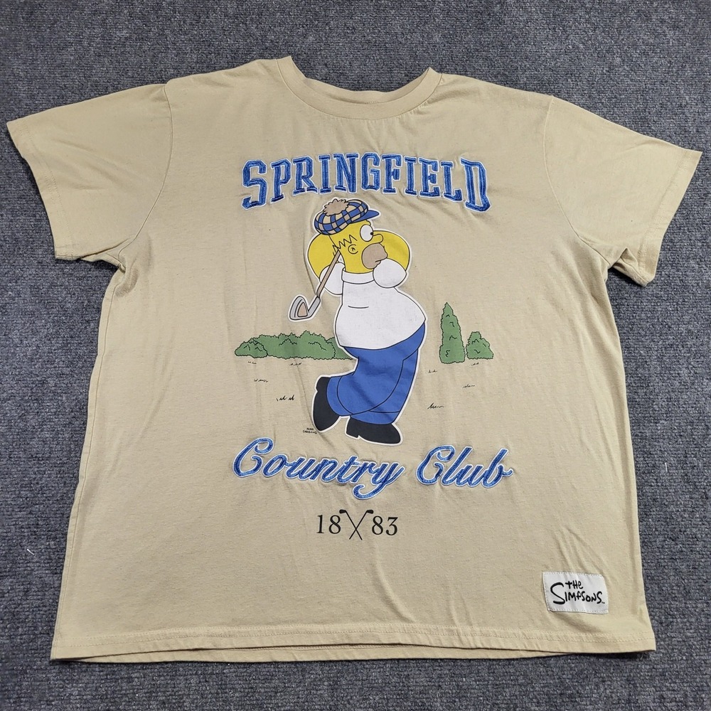 The Simpsons Brand Springfield Country Club Embroidered Golf Club Shirt Size XXL